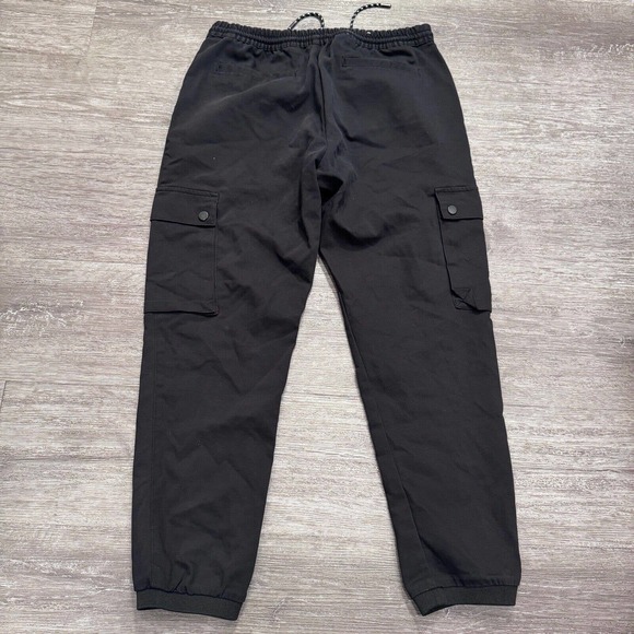 Zara Pants Mens Medium Black Cargo Joggers Drawstring 31x25 Casual Lounge Pocket - Picture 5 of 9